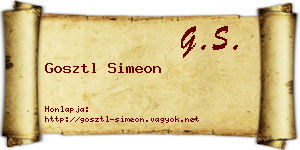 Gosztl Simeon névjegykártya